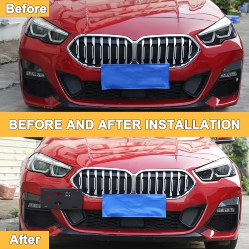 Sekhyna Front Bumper Tow Hook License Plate Frame Bracket Compatible with BMW 2 Series F44 20202024No Drill Tow Bumper Tow Hole Hook License Plate Mount Adapter Relocation Kit Accessories Only for F44 - Image 3