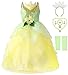 Axaxa Princess Tiana Costume for Girls Tiana Dress Princess and the Frog Costume with Accessories - Image 2