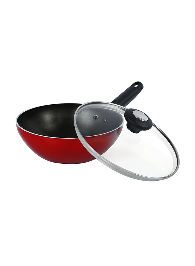 Prestige Classique Covered Wok Glass Lid Red 8/20cm - Image 2