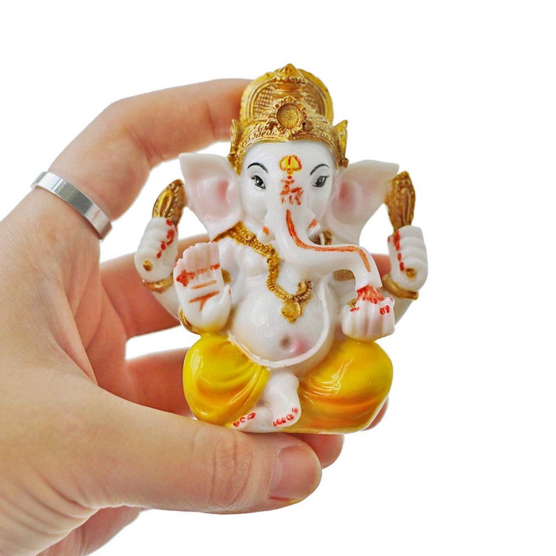 BangBangDa Indian Ganesh Idol Car Dashboard - Hindu Ganesha Statue Elephant God India Ganpati Lord Murti Mandir Diwali Gifts Yoga Zen Meditation Room Altar Shrine Kit Temple Puja Pooja Items Decor - Image 1