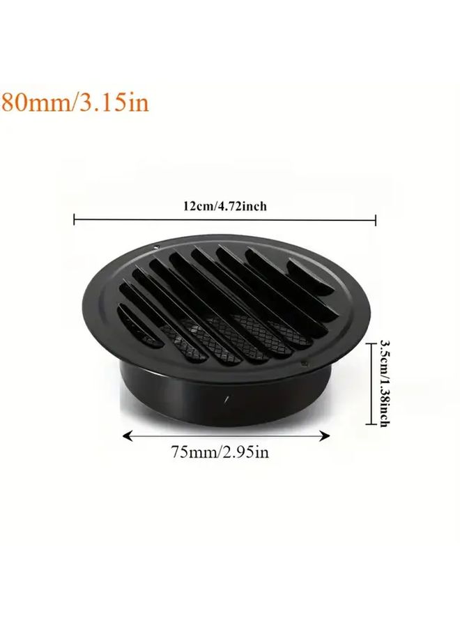 Stainless Steel Range Hood Exhaust Pipe 80mm Outdoor Windproof Ventilation Outlet - Image 2