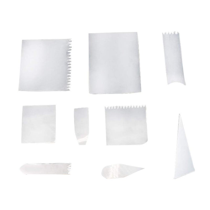 lasenersm Set of 9 Flexible Plastic Cake Decorating Scraper Transparent Cream Spatula Kits for Icing and Pastry DIY Kitchen Bakery Baking Supplies