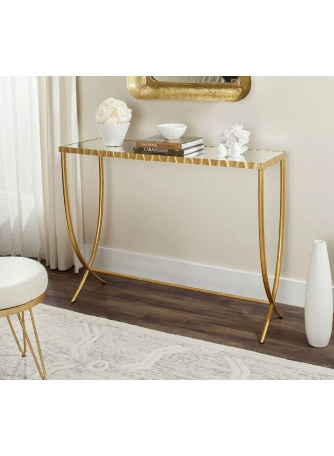 Mobellya Luniva Console Gold Steel  With Glass Surface - Image 2