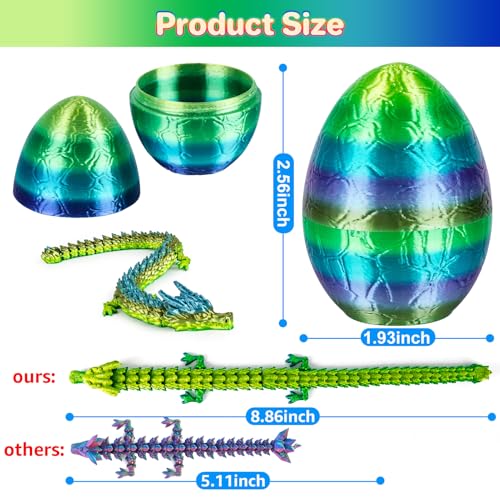3Dgenius 4Pcs 3D Printed Dragon Eggs Mini Dragon Eggs with 886inch Dragon Inside 3D Printed Toys Dragon Toys for Kid Adults Easter Home Decor 4Pack2 - Image 5