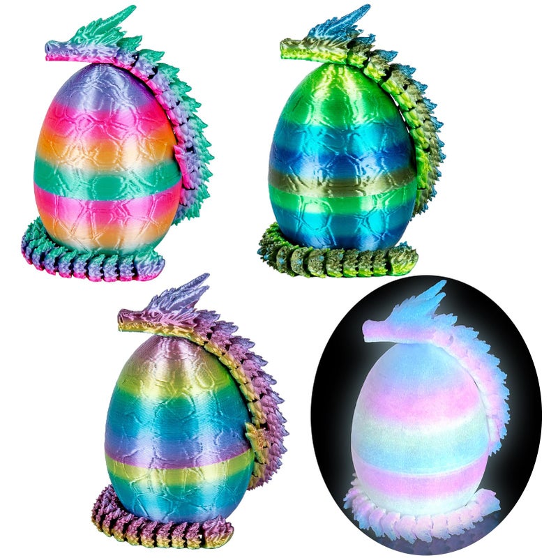 3Dgenius 4Pcs 3D Printed Dragon Eggs Mini Dragon Eggs with 886inch Dragon Inside 3D Printed Toys Dragon Toys for Kid Adults Easter Home Decor 4Pack2 - Image 3