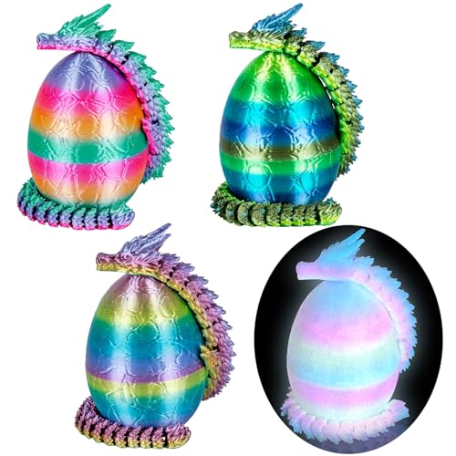 3Dgenius 4Pcs 3D Printed Dragon Eggs Mini Dragon Eggs with 886inch Dragon Inside 3D Printed Toys Dragon Toys for Kid Adults Easter Home Decor 4Pack2 - Image 1