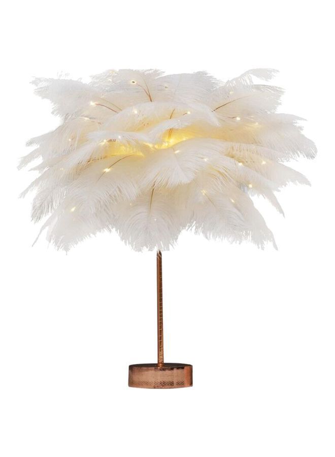 Y&D Handmade Feather LED Table Lamp White/Gold 34x11centimeter