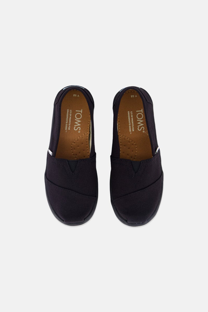 TOMS Kids Boy Alpargata Slip On Shoes, Black - Image 3