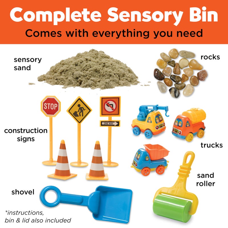 Creativity for Kids Sensory Bin: Construction Zone Playset - Preschool Learning Activities, Excavator Toys for Boys Ages 3-5+, Outdoor Toys and Gifts for Kids - Image 3