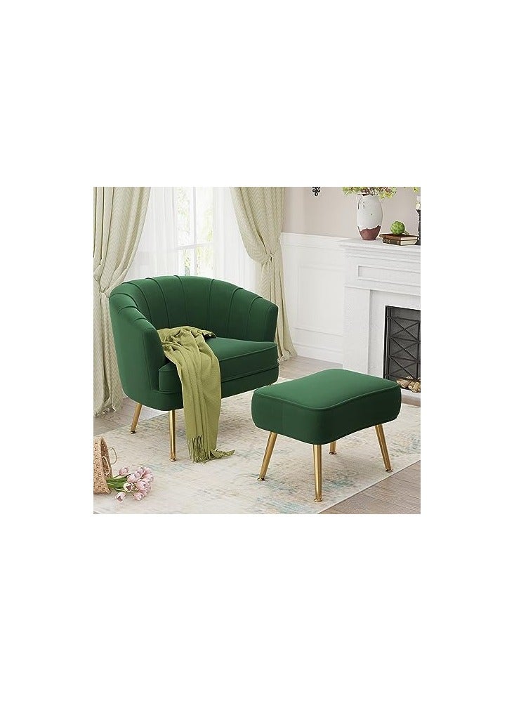 Ripple FURNITURE Exclusive Velvet Accent Chairs For Living Room Bedroom Office Upholstered Single Sofa Chair Arm Chair Comfy Chair Reading Club Coffee Chair With Metal Legs  - Image 3