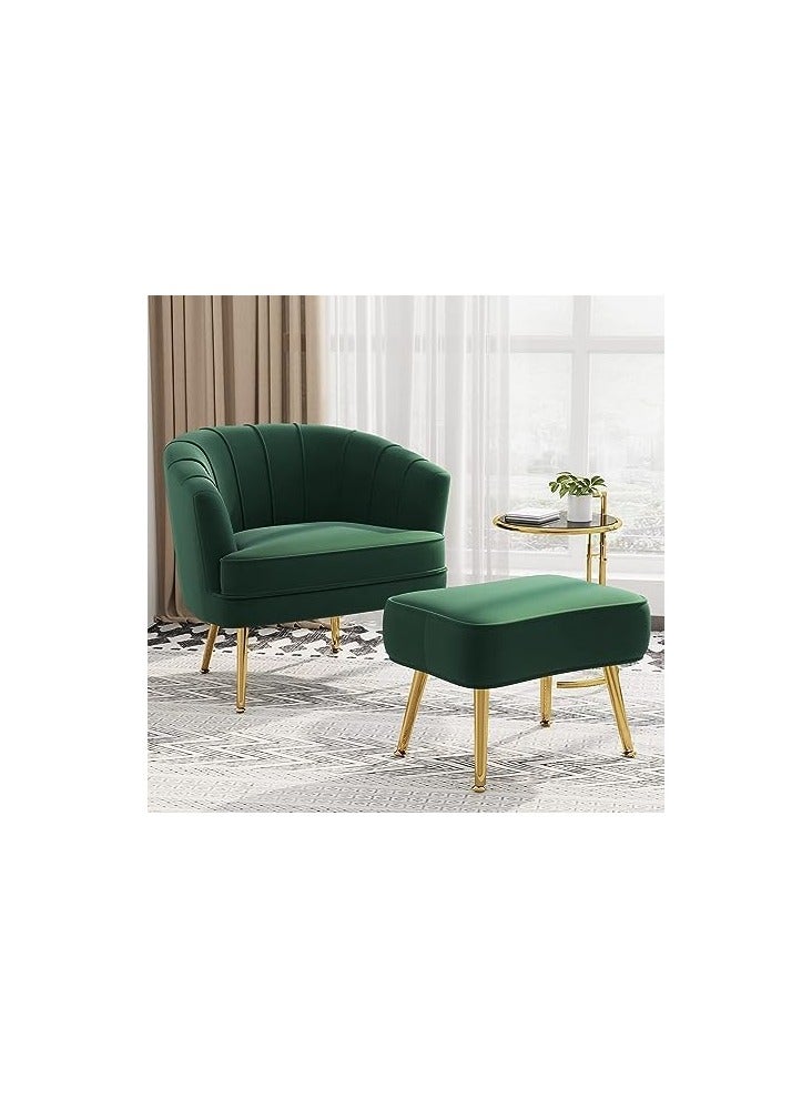 Ripple FURNITURE Exclusive Velvet Accent Chairs For Living Room Bedroom Office Upholstered Single Sofa Chair Arm Chair Comfy Chair Reading Club Coffee Chair With Metal Legs  - Image 1