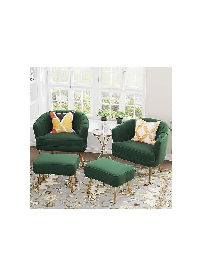 Ripple FURNITURE Exclusive Velvet Accent Chairs For Living Room Bedroom Office Upholstered Single Sofa Chair Arm Chair Comfy Chair Reading Club Coffee Chair With Metal Legs  - Image 4