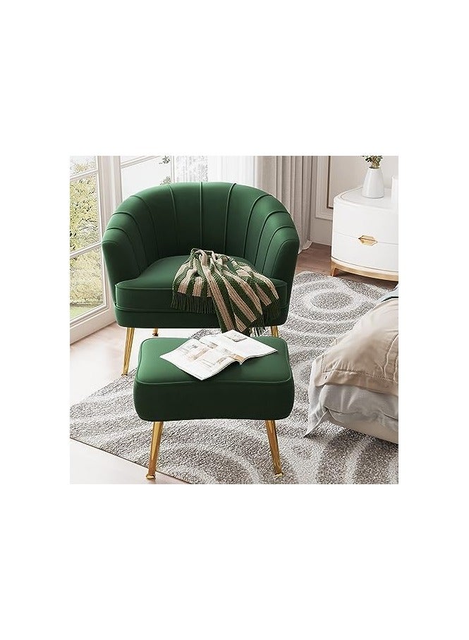 Ripple FURNITURE Exclusive Velvet Accent Chairs For Living Room Bedroom Office Upholstered Single Sofa Chair Arm Chair Comfy Chair Reading Club Coffee Chair With Metal Legs  - Image 2