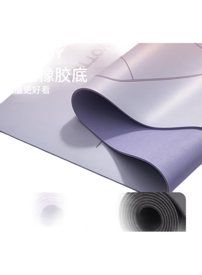 YOTTOY Yoga Mat, Professional Natural Rubber, Non-Slip, Soundproof, Shock-Absorbing, Widened Pu Sports Floor Mat Gray - Image 1