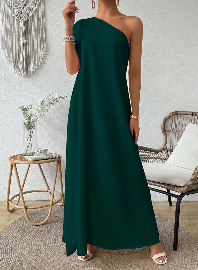 Take Two Solid One Shoulder Maxi Dress - Image 2