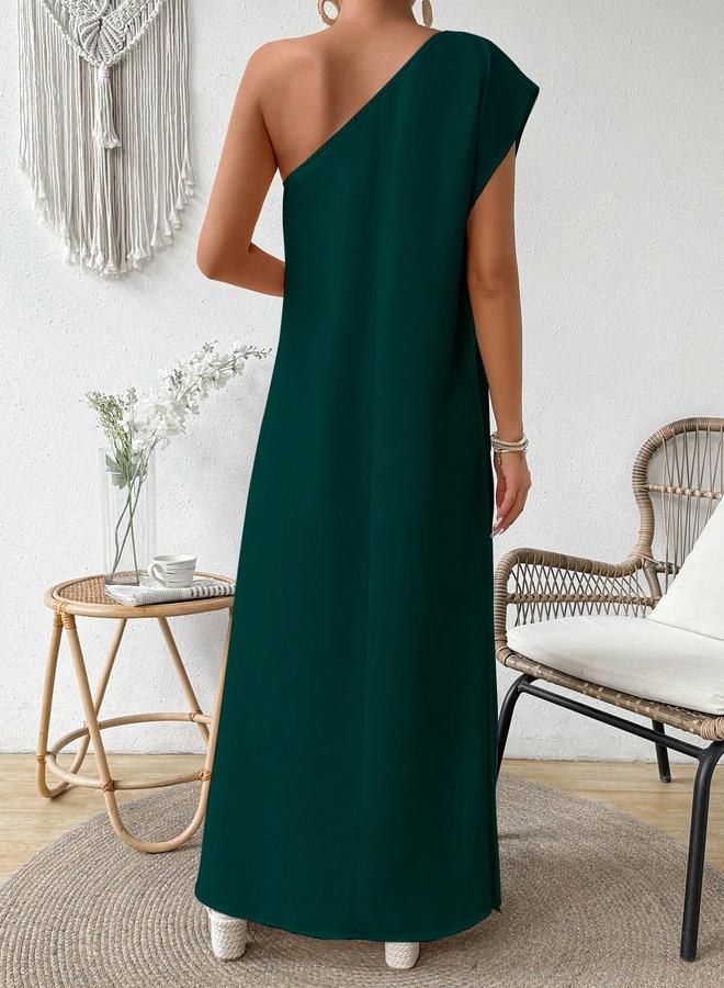 Take Two Solid One Shoulder Maxi Dress - Image 4
