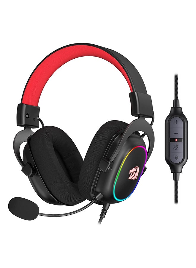 Redragon H510-RGB Zeus X Wired Gaming Headset, Ergonomic Design, 7.1 Surround Sound, 53mm Drive, Detachable Microphone & RGB Lights, 3.5mm Cable, USB Control Box & 3.5mm Jack Input, Black | H510-RGB - Image 1