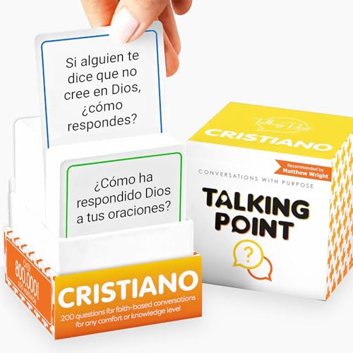 TALKING POINT CARDS 200 Conversation Cards for Christians Game Cristiano en espaol Explore Your Faith Have Fun on Family Games Bible Study or Youth Groups Perfect for Church Groups Couples Game Night Spanish - Image 1