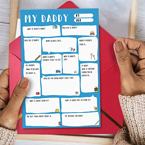 Ziwenhu Daddy Fathers Day Card,Funny Fathers Day Gift,Dad Gift from son daughter,Fathers Day Gift Ideas,Fill in the blanks keepsake Card…… - Image 4