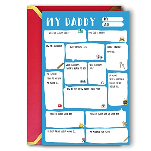 Ziwenhu Daddy Fathers Day Card,Funny Fathers Day Gift,Dad Gift from son daughter,Fathers Day Gift Ideas,Fill in the blanks keepsake Card…… - Image 1