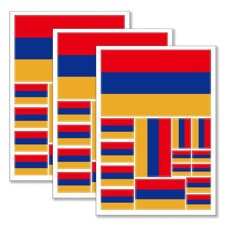QQSD Armenia Flag Sticker Armenian Decal in Multiple Sizes 3 Pack 117 x 83 Inches