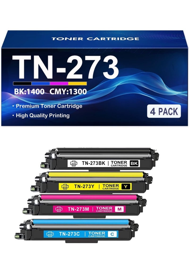 TN273 TN-273 خرطوشة حبر متوافقة TN-273 متوافقة تستخدم لطابعات سلسلة طابعات Brother Color LaserJet HL-L3270CDW HL-L3290CDW HL-L3210CW HL-L3230CDW (4، أسود سماوي ماجنت أصفر) - Image 1