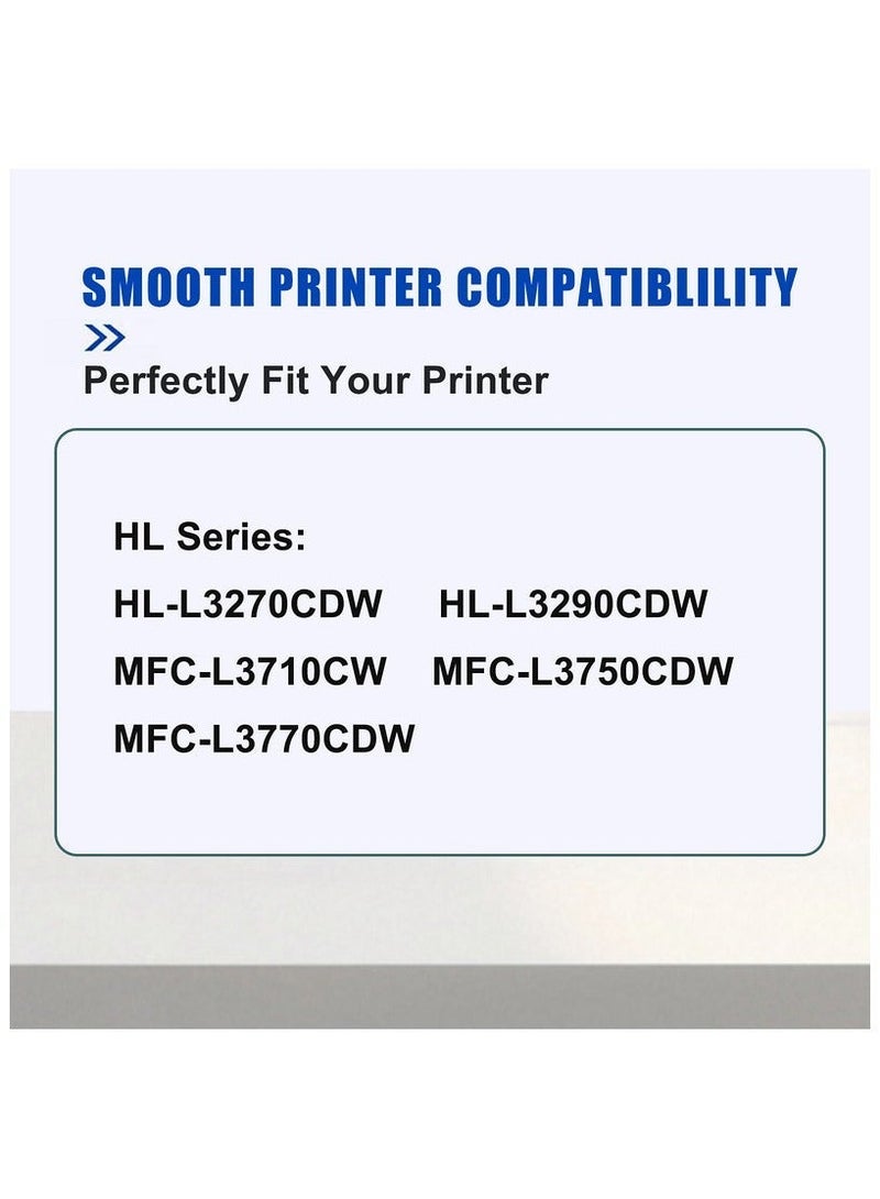 TN273 TN-273 خرطوشة حبر متوافقة TN-273 متوافقة تستخدم لطابعات سلسلة طابعات Brother Color LaserJet HL-L3270CDW HL-L3290CDW HL-L3210CW HL-L3230CDW (4، أسود سماوي ماجنت أصفر) - Image 2