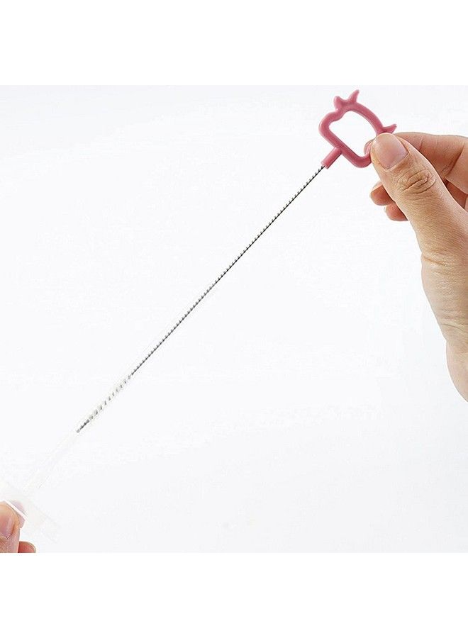 Syga 3 Pcs Silicone Baby Bottle Brush Set 360� Rotating Long Handle Water Bottle Cleaner Brush Teat & Straw Brush Cleaning Cup Brush For Baby Bottles Plastic Bottles Glass Bottles Straws Pink - Image 5