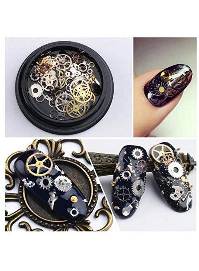 شينج زي XINGZI صندوقان (200-300 قطعة) أنماط مختلطة رقيقة للغاية ثلاثية الأبعاد معدنية Steampunk تروس سحر DIY قلادة ساعة عجلة ساعة مسامير أظافر زينة فن الأظافر مانيكير سبيكة DIY نصائح الأظافر الملحقات - Image 4