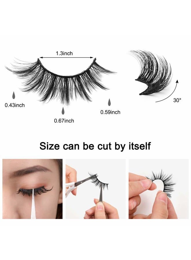 DYSILK Eyelashes Natural Look - 8 Pairs 5D Lashes 17mm - Mink Eyelashes Fluffy Lashes Pack Cat Eye Soft Reusable - Image 3