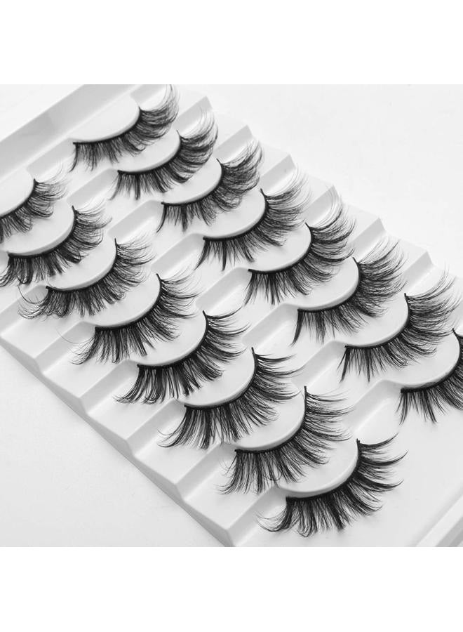 DYSILK Eyelashes Natural Look - 8 Pairs 5D Lashes 17mm - Mink Eyelashes Fluffy Lashes Pack Cat Eye Soft Reusable - Image 5
