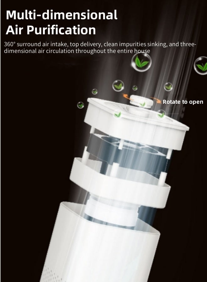 DUNISO Air Purifier for Home Nanocompositeactivated Carbon Air Filter Cleaner Quiet Sleep Mode Function 360° Air Outflow Small Air Filters Out Cigarette Pollen Dust Purifier for Bedroom Living Room Kitchen - Image 5