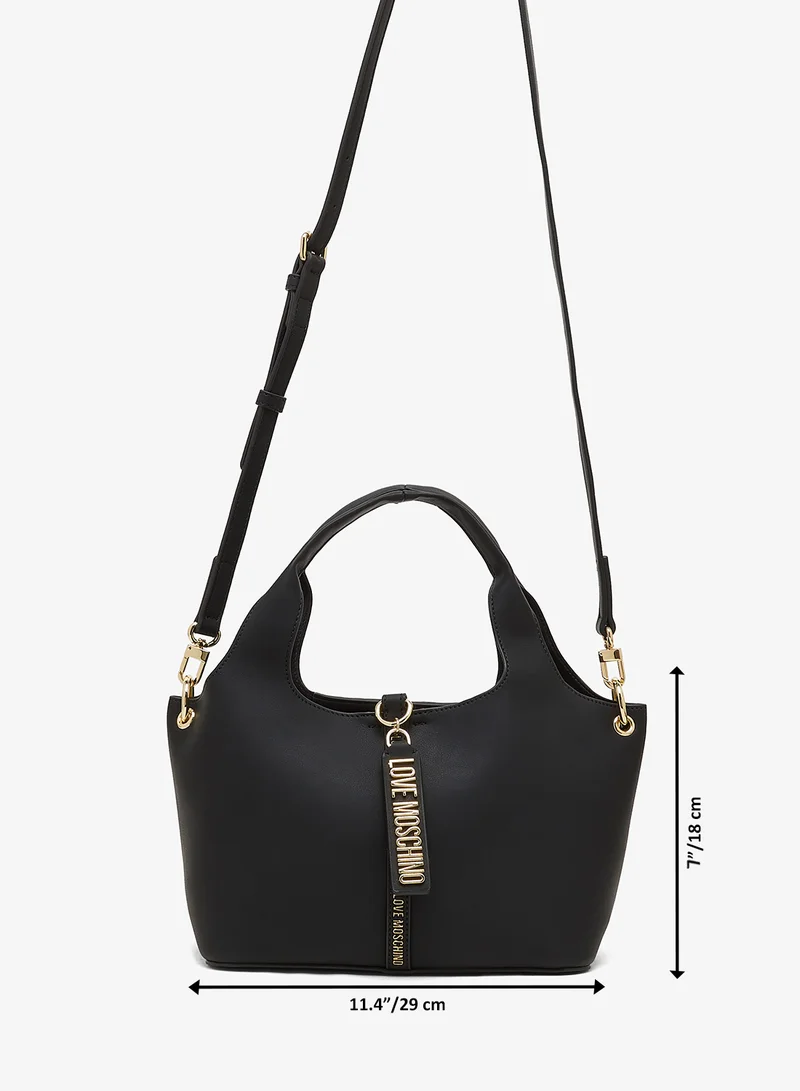 Love Moschino Logo zip detailed satchel