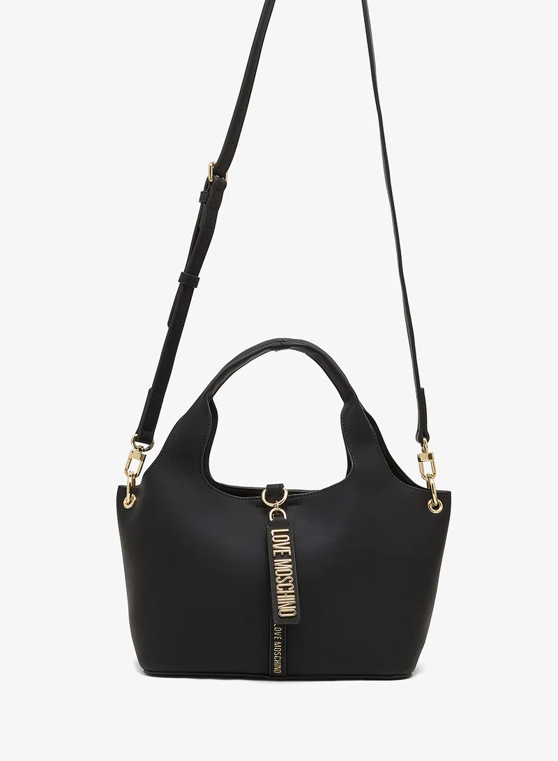 Love Moschino Logo zip detailed satchel