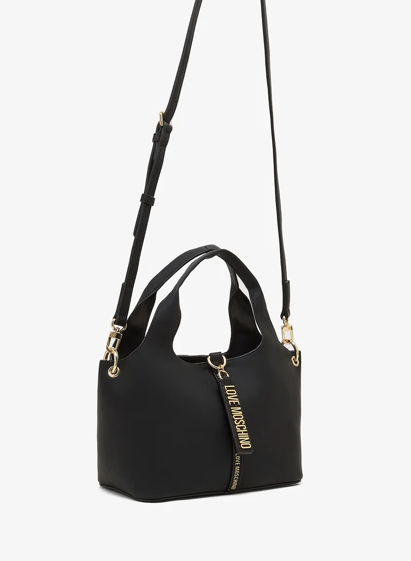 Love Moschino Logo zip detailed satchel
