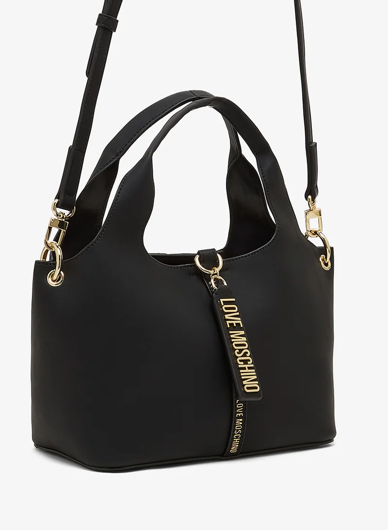 لوف موسكينو Logo zip detailed satchel