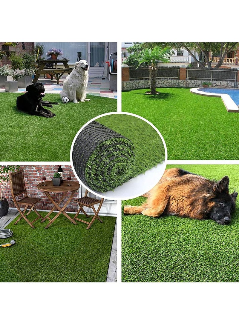 FFD Artificial Grass Carpet Fake Grass Mat Realistic & Thick Turf Lawn Rug Carpet Thick Lawn Pet Turf Artificial Grass Mat For Kids School Play Area 2x3m - Image 5