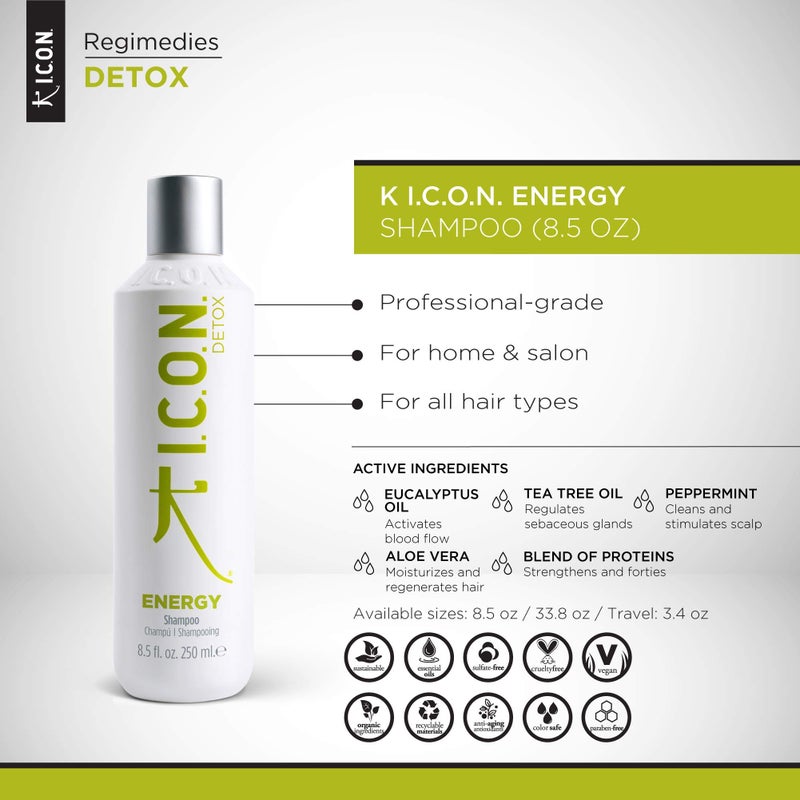 ICON Energy Detoxifying Shampoo 8.5 oz - Image 2