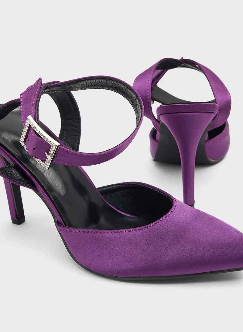Ginger High Heeled Pump With Ankle Strap