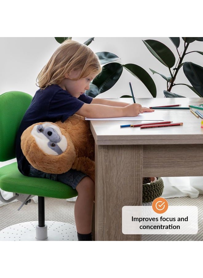 ODOXIA Weighted Stuffed Animal for Anxiety | Calming & Comforting 5 Lbs | Weighted Plush Animal Sloth | Anxiety Stuffed Animals for Adults & Kids | Carrying Bag Included | Machine Washable Weighted Plushie - Image 3
