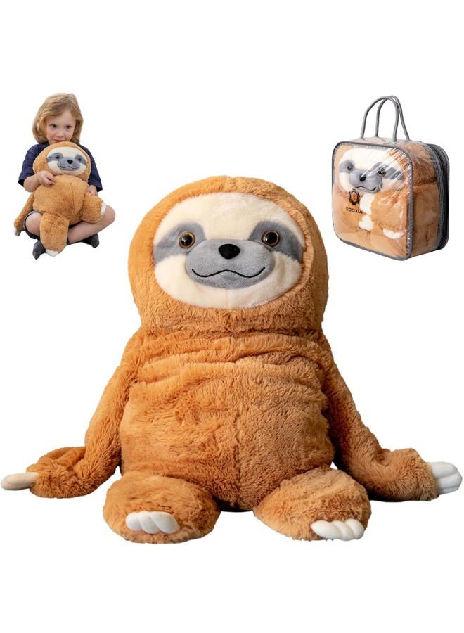 ODOXIA Weighted Stuffed Animal for Anxiety | Calming & Comforting 5 Lbs | Weighted Plush Animal Sloth | Anxiety Stuffed Animals for Adults & Kids | Carrying Bag Included | Machine Washable Weighted Plushie - Image 1