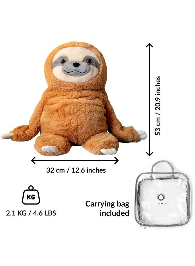 ODOXIA Weighted Stuffed Animal for Anxiety | Calming & Comforting 5 Lbs | Weighted Plush Animal Sloth | Anxiety Stuffed Animals for Adults & Kids | Carrying Bag Included | Machine Washable Weighted Plushie - Image 5