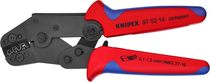 KNIPEX Crimp Pliers for Non Insulated Open Plug Type Connectors - High Leverage Tool - Image 1