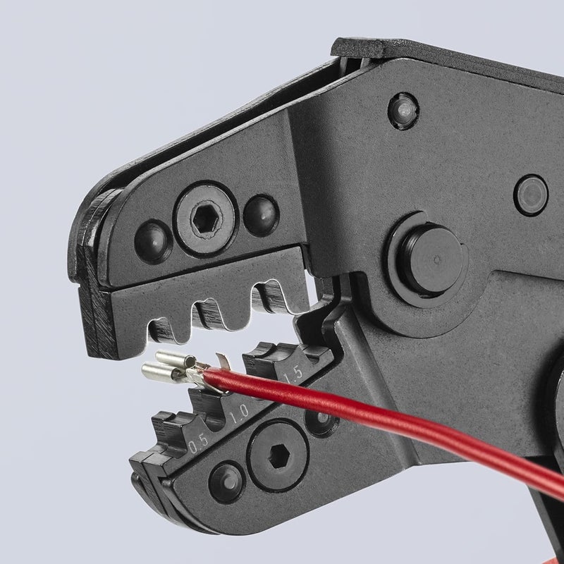 KNIPEX Crimp Pliers for Non Insulated Open Plug Type Connectors - High Leverage Tool - Image 5
