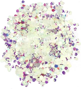 Stargazer Chunky Glitter Shaker UV White Cosmetic glitter for use on the eyes lips face body hair and nails - Image 2