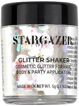 Stargazer Chunky Glitter Shaker UV White Cosmetic glitter for use on the eyes lips face body hair and nails - Image 3