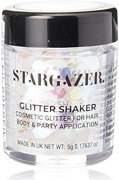 Stargazer Chunky Glitter Shaker UV White Cosmetic glitter for use on the eyes lips face body hair and nails - Image 1