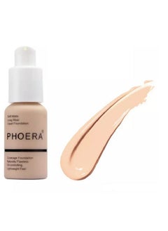 Phoera ® Full Coverage Foundation Soft Matte Oil Control Concealer 30Ml Flawless Cream Smooth Long Lasting… (102 Nude..)  - Image 1