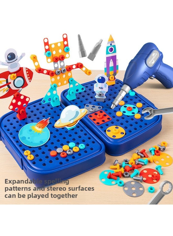 Children's Screw Assembly Disassembly Toolbox Electric Drill Baby's Hands-on Power 6 Toy Boy 3 Years Old-Color:Hand Drill + [big Dinosaur] 230pcs  - Image 4