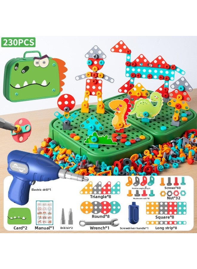 Children's Screw Assembly Disassembly Toolbox Electric Drill Baby's Hands-on Power 6 Toy Boy 3 Years Old-Color:Hand Drill + [big Dinosaur] 230pcs  - Image 1